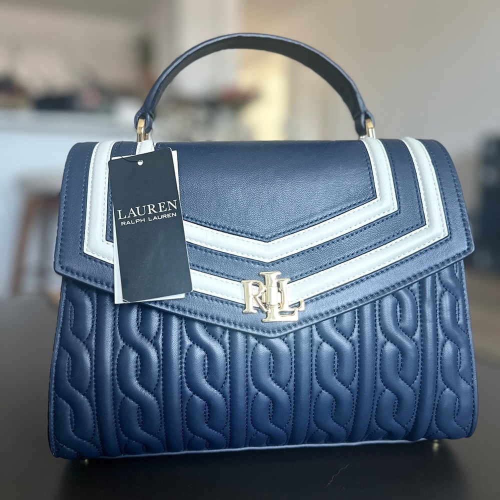 Lauren Ralph Lauren Nappa Leather Medium Farrah Satchel Bag